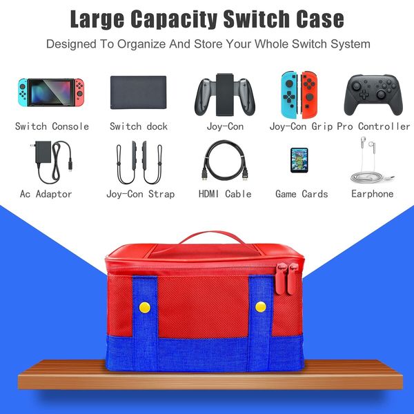 Switch Carry Case Compatible With Nintendo Switch/Switch OLED for Switch Console Pro Controller & Accessories