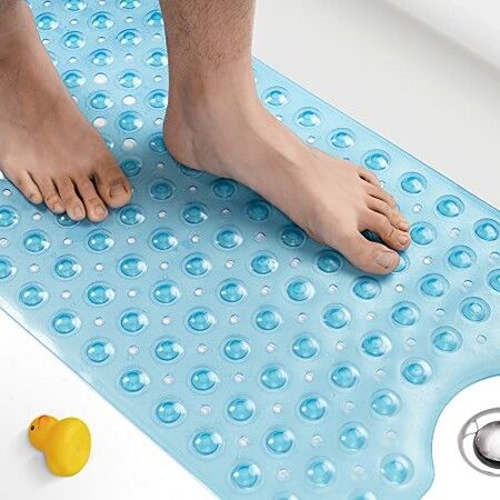 Tub Bath Shower Mat 100x40cm Non-Slip Bath Mat Machine Washable Bathroom Tub Mat