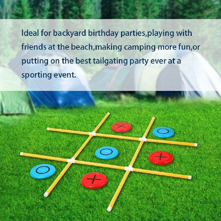 Giant Tic Tac Toe Game PVC Framed Bean Bag Toss Game for Adults & Kids Outdoor Tic Tac Toss Across Yard Game for Family Friends