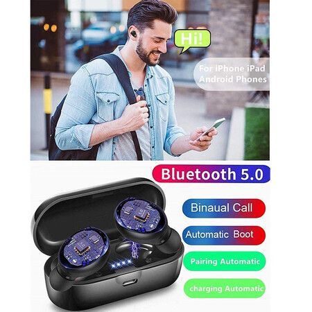 Bluetooth Headphones, Bluetooth 5.0 Wireless Earphones for iOS Android PC