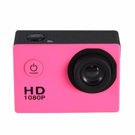 Sports Camera 1080P 12MP Sports Camera Full HD 2.0 Inch Sports Camera 30m/98ft Underwater Waterproof Camera with Installation Accessory Kit Color Pink