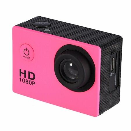 Sports Camera 1080P 12MP Sports Camera Full HD 2.0 Inch Sports Camera 30m/98ft Underwater Waterproof Camera with Installation Accessory Kit Color Pink