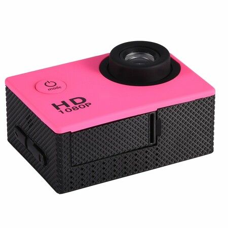 Sports Camera 1080P 12MP Sports Camera Full HD 2.0 Inch Sports Camera 30m/98ft Underwater Waterproof Camera with Installation Accessory Kit Color Pink