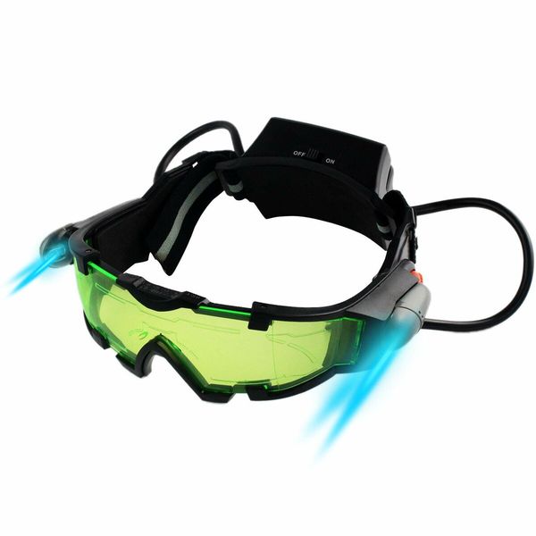 Kids Night Vision Goggles, Adjustable Spy Gear Night Mission Goggles with Flip-Out Lights Green Lens