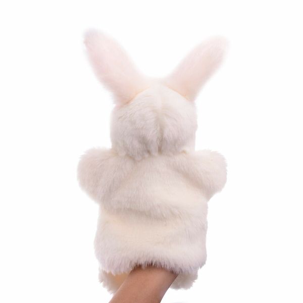 Bunny Hand Puppets Plush Animal Toys for Imaginative Pretend Play Stocking Storytelling White 30cm