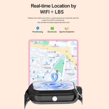 4G Kids Smart Watch VOICE CHAT and CALL SOS CALL Camera  WiFi Location, Long Standby Col Pink