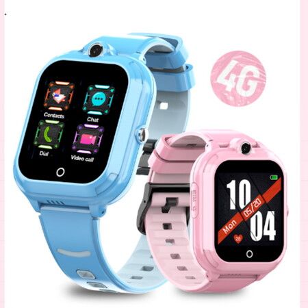 4G Kids Smart Watch VOICE CHAT and CALL SOS CALL Camera  WiFi Location, Long Standby Col Pink