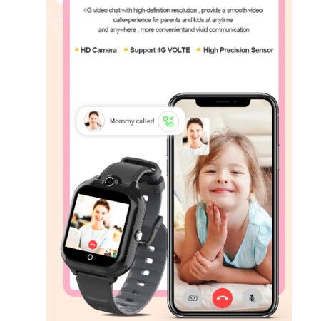 4G Kids Smart Watch VOICE CHAT and CALL SOS CALL Camera  WiFi Location, Long Standby Col Pink