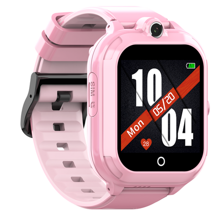 4G Kids Smart Watch VOICE CHAT and CALL SOS CALL Camera  WiFi Location, Long Standby Col Pink