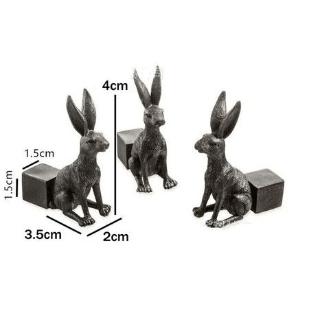 Hare Figures Plant Pot Feet, Planter Support, Handmade Decorative Ornaments 3pcs