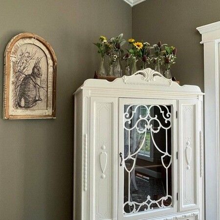 Rustic Farmhouse Floral Country Rabbit Painting Wall Artworks Pictures