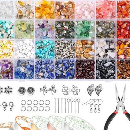 28 Colors Crystal Beads for Jewelry Making 1660Pcs Crystal Jewelry Making Kit Bead Kit Ring Maker Kit with Jewelry Ring