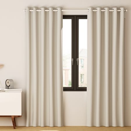 Artiss 2X Blockout Curtains Eyelet 300x230cm Beige