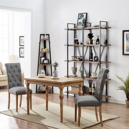 5 Tier Industrial Style A-Shaped Corner Bookcase Retro Brown