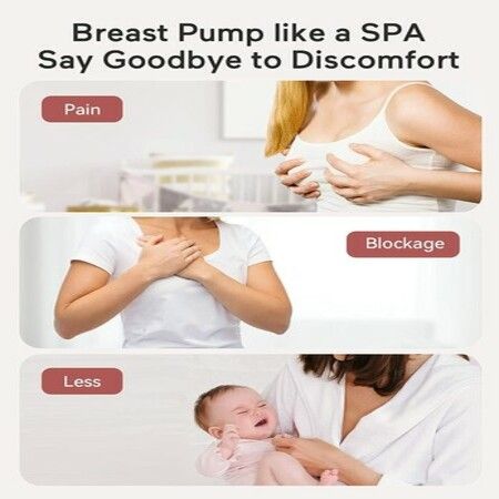 Wearable Breast Pump,Hands-Free Breast Pump,Portable Electric Breast Pump with 2 Mode & 5 Levels,Painless Breastfeeding Breastpump Can Be Worn in-Bra,24mm Pink(2Pcs)