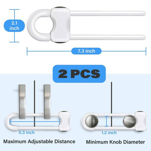 Baby Proofing Cabinets,Cabinet Locks for Babies,U-Shaped Child Locks for Cabinets,Child Proof Cabinet Latches,Child Safety Cabinet Locks (Pack of 2)