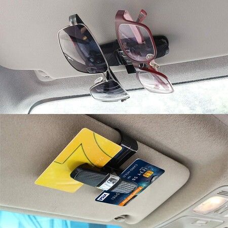 1 Pack Glasses Holders for Car Sun Visor, Sunglasses Eyeglasses Mount with Ticket Card Clip