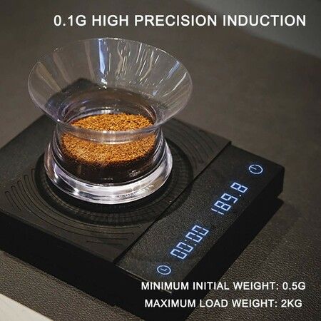 TIMEMORE Coffee Scale,Espresso Scale,Weigh Digital Coffee Scale with Timer,2000 Grams (Black)