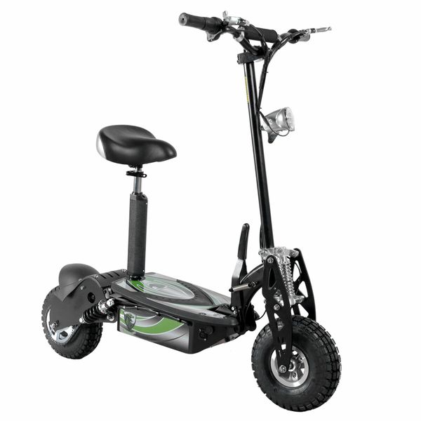 Off Road Electric Scooter E-scooter Auswheel Adults Folding Motorised Commuting Vehicle 500W with Seat Disc Brake  Black Grey