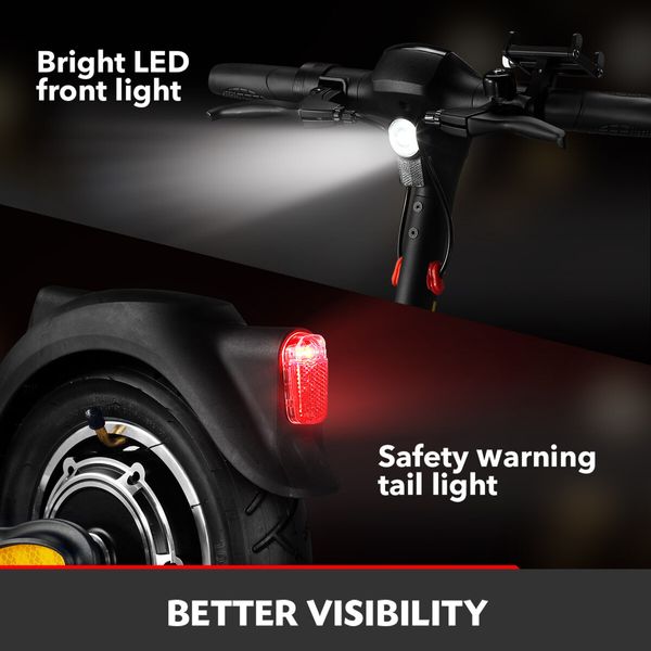 Off Road E-scooter Electric Scooter AUSWHEEL 500W Adults Foldable Motorised Bike Commuting Vehicle Seat Drum Brake LED Lights