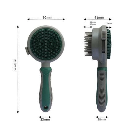 Pet Hair Removal Comb Brush Green