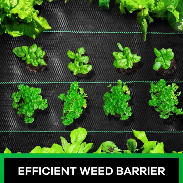 Weed Control Mat Barrier Gardening Ground Cover Landscape Plastic Block Guard 80GSM 1.83 x 50 M