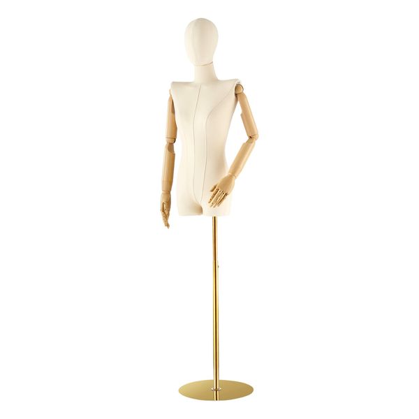 Female Mannequin Dummy Model Manikin Dressmaking Dress Form Upper Torso Adjustable Detachable Fashion Clothing Wedding Dress Display Stand 200cm