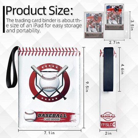 Baseball Card Binder PU Sleeves Trading Cards 400cards 4 Pockets Holder Protectors Set for Football Cards and Sports Cards