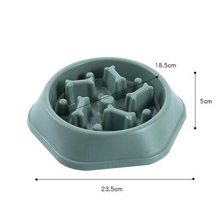 Slow Feeder Dog Bowl Anti-Chocking Slower Feeding Puzzle Bowl, Interactive Bloat Stop Food Dishes Non-Slide Lick Treat for Small Medium Dogs (Green)