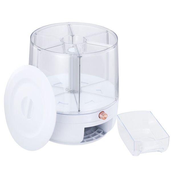 Cereal Rice Box Dispenser Rotating Dry Food Storage Container Bin Grain Flour Candy Snack 6 Grids Measuring Cup 10kg