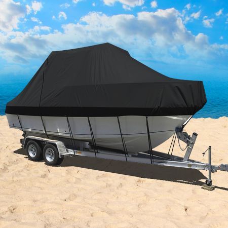 Boat Cover 12-14 FT Trailerable Weatherproof 600D Jumbo Marine Heavy Duty