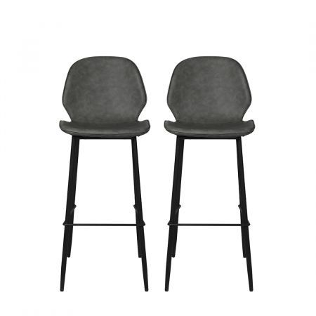 2x Bar Stool Barstools Counter Grey