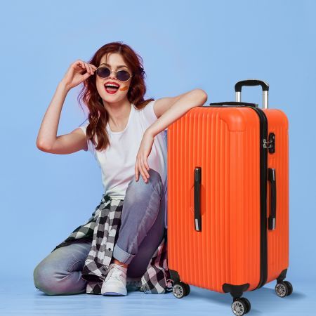 Slimbridge 30" Luggage Travel Suitcase Trolley Case Packing Waterproof Orange