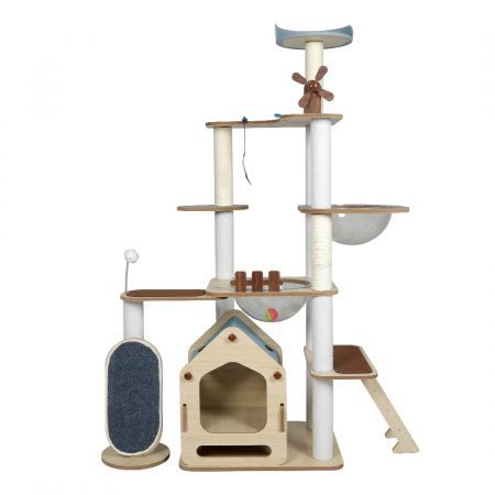 PaWz Cat Tree Scratching Post Scratcher Cats Tower Wood Condo Toys House 168cm