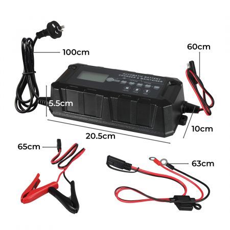 Car Battery Charger Jump Starter 12V 10A Trickle Repair AGM GEL Lithium LiFePO4