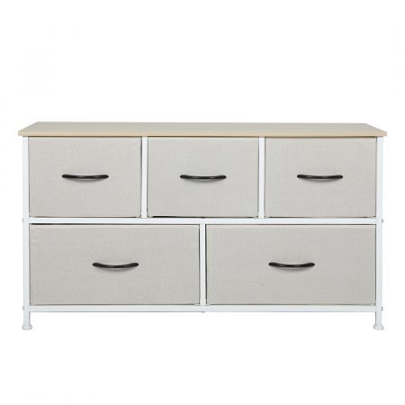 Levede Storage Cabinet Tower Chest of Drawers Dresser Tallboy 6 Drawer Beige