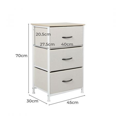 Levede Storage Cabinet Tower Chest of Drawers Dresser Tallboy 9 Drawer Beige