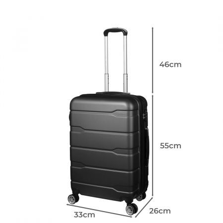 Slimbridge 20 inches Expandable Luggage Travel Suitcase Trolley Case Hard Set Black