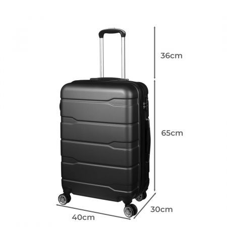 Slimbridge 24 inches Expandable Luggage Travel Suitcase Trolley Case Hard Set Black