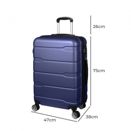 Slimbridge 28 inches Expandable Luggage Travel Suitcase Trolley Case Hard Set Navy