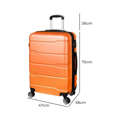 Slimbridge 28 inches Expandable Luggage Travel Suitcase Trolley Case Hard Set Orange