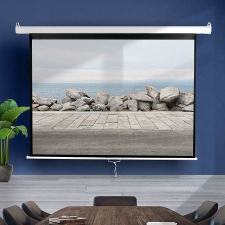 125 inches Projector Screen Manual Projection 3D Home Cinema Retractable 4:3 Screens