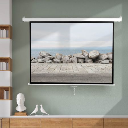 125 inches Projector Screen Manual Projection 3D Home Cinema Retractable 4:3 Screens