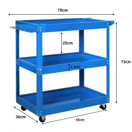 Traderight Tool Cart Trolley Toolbox Workshop Garage Storage Organizer Steel BL