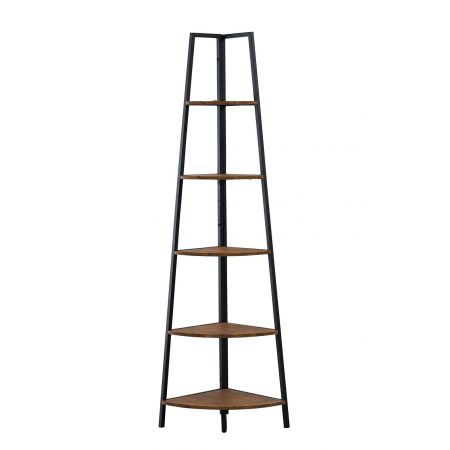 5 Tier A-Shaped Industrial Style Corner Shelves Retro Brown