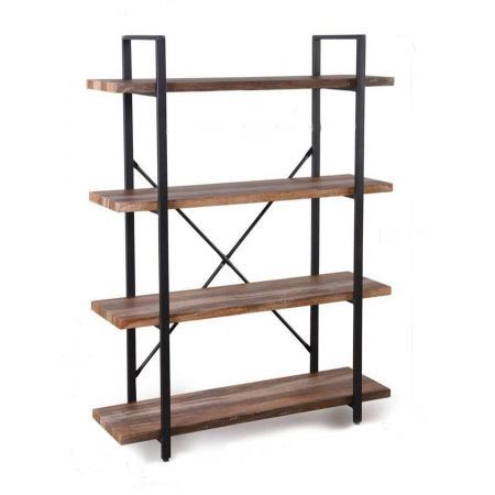 4 Tier Industrial Style Bookshelf Retro Brown