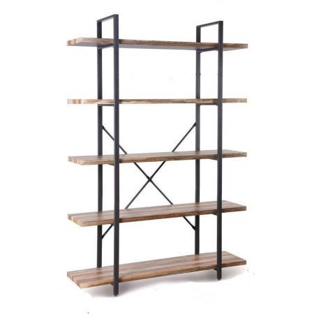 5 Tier Industrial Style Bookshelves Retro Brown