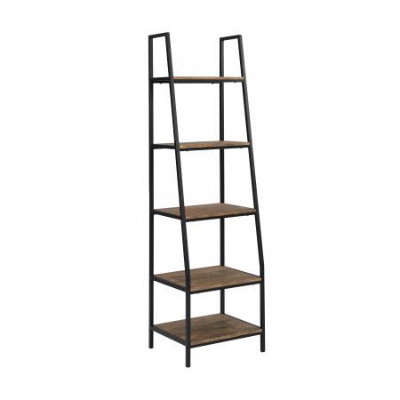 5-Tier Industrial Ladder Shelf Rustic Brown