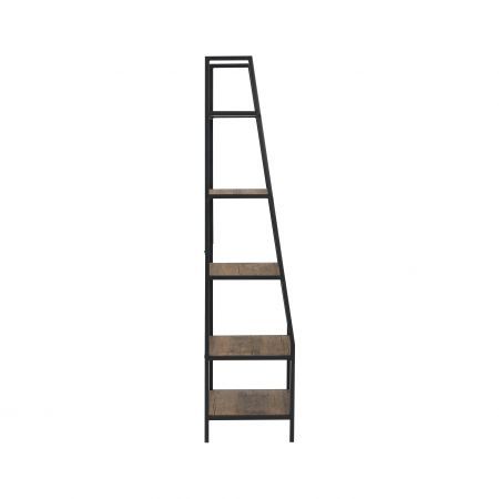 5-Tier Industrial Ladder Shelf Rustic Brown