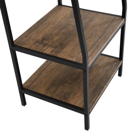 5-Tier Industrial Ladder Shelf Rustic Brown